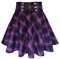 TONCHENGSD Damen Minirock Gothic Punk Plaid Plissee Hohe Taille Kurz A-Linie Flare, Lila kariert, L
