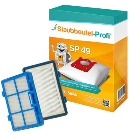 Staubsaugerbeutel Filterset geeignet für Philips PowerGo series, Philips FC8249/09 (10 Staubbeutel + 1 Hepafilter)