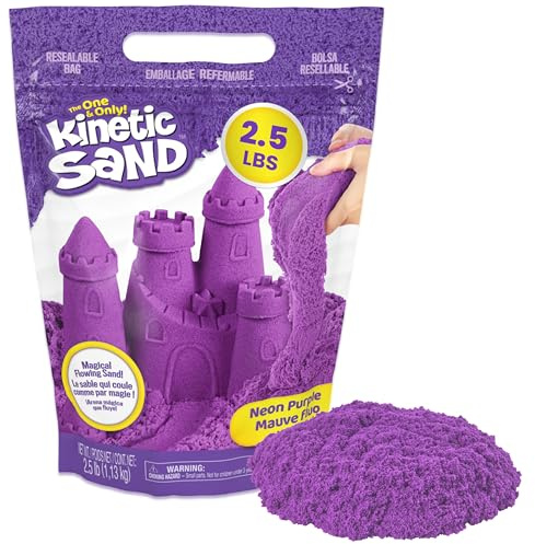 Kinetic Sand, 2.5lbs Purple Play Sand, Amazon Exclusive, Easter Basket Stuffers, Moldable Sensory Toys for Kids, Resealable Bag (Packaging May Vary)