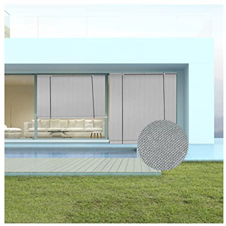 Outdoor Roller Blinds, Shading Roller Blind Sunshade Breathable Thermal Insulated No Need To Punch, For Porches, Terrace (Color : Gray, Size : 1.5x2.5m)