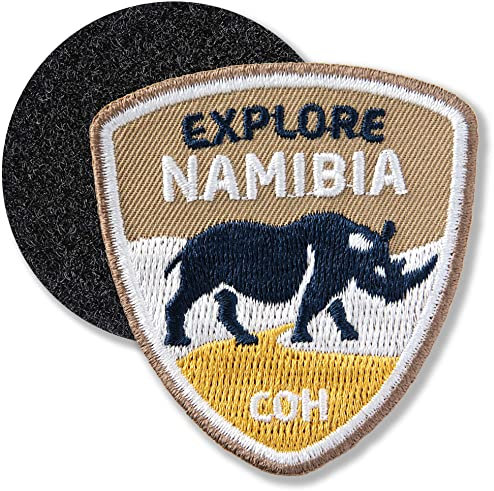 Namibia Afrika/Klett-Patch gestickt 61 x 55 mm/Klett Patch Patches Abzeichen Aufnäher Applikation zum aufkleben aufnähen auf Kleidung Rucksack Tasche/COH