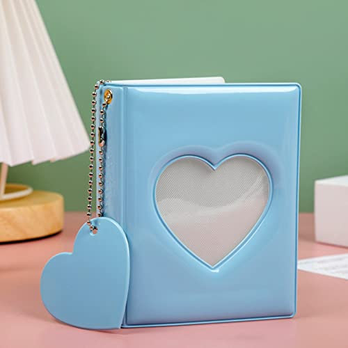Mini Photo Album,Mini Fotobuch,Mini Album Keychain,fotoalbum Einsteckalbum Klein,fotobuch Schlüsselanhänger,schlüsselanhänger Fotobuch,Mini Photo Album,photocard Binder Albums for 3 Inch Photo (blue)