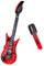 ALLY-MAGIC Aufblasbares Musikinstrument, rotes Gitarren-Mikrofon, Rockstar-Ballon-Set, 2 Stück, Punk-Wippen-Set für Kinder, 80er-90er-Jahre, Disco-Party-Dekorationen, Y7CQJTHT (rot)