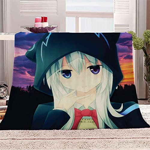 Kuscheldecken 130x150 Manga Decke 3D-Digitaldruck Kuscheldecke Flanelldecke Weich Wohndecke Sofadecke Zweiseitige Cartoon-Mädchen Decke Kinder Erwachsene alle Jahreszeiten