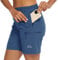 donhobo Women's Walking Hiking Shorts, Ladies Summer Cargo Shorts Lightweight Quick Dry Outdoor Casual Stretch Shorts Trousers with Zipped Pockets Denim Blue M
