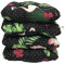 Highliving 4er Set Sitzkissen 38x38 cm Sitzpolster Stuhlkissen Indoor Kissen Weiche Kissen für Gartenstühle, Kissen mit 8cm Schaumstoff Polsterung - Hergestellt in Polen (Susa flamingo schwarz)