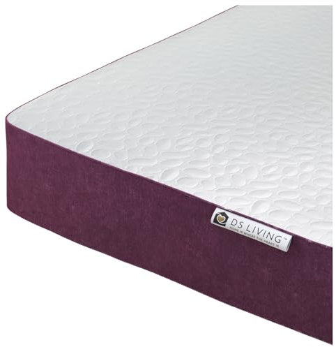 DS Living Reve Ruby 5-Layer Luxury Gel-Flex 10 inch Memory Foam Mattress, Hypoallergenic, Medium-Firm with Washable Soft Knit Cover and Ultra-Cooling Technology, 6FT Super King Bed (180x200x25.4cm)
