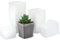 KINGLAKE 24 vasi da 7 cm per piantine, quadrati, in plastica, con vassoi, piccoli vasi da fiori trasparenti per talee, verdure, cactus, erbe grasse