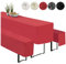 heimtexland ® Hussen Set 3-teilig Bierzeltgarnitur 1x Tischhusse Biertisch 2X Bankhusse Bierbank Tischdeko Typ860 Rot für 70x220 cm Tisch