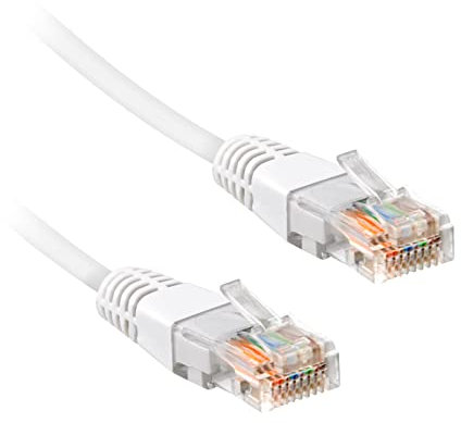 Ekon cavo da rete, cavo LAN, categoria 5, 25 cm, connettori RJ45, ethernet, per PC, telefono fisso, laptop, modem, MacBook