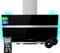 Dunstabzugshaube 90 cm | Kopffreie Wandhaube | Edelstahl | schwarzes Glas | WLAN | Nachlaufautomatik | RGBW-LED-Beleuchtung | SensorTouch Bedienung | HERMES908SM