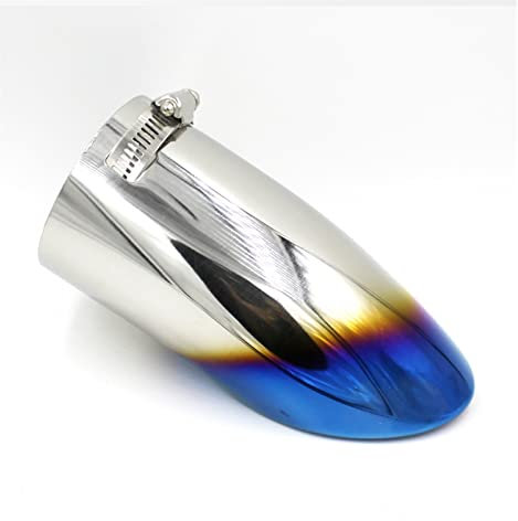 Auspuff Schalldämpfer 1 Stück Edelstahl-Endschalldämpfer Für Ford Für Focus 2 3 MK4 Auspuff (Farbe : Blau)