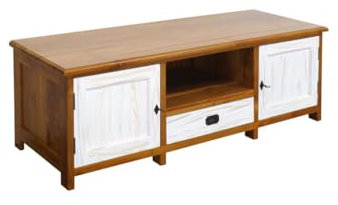 Lowboard TV-Board TV- Schrank aus Teakholz massiv B: 145 cm -11026-