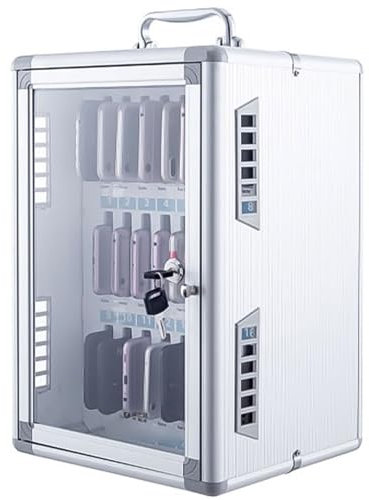 Boîte de rangement pour téléphone portable - 12/24/36/48/60 bits - Armoire de rangement transparente - Convient pour la gestion scolaire (argent, 24 bits)