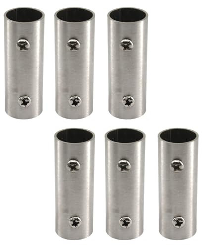 19 mm Edelstahl-Rohrverschraubung, gerade, Rohrstangenverbinder für Gestelle, Hängestange, Zaun, Handlauf (6 Stück)