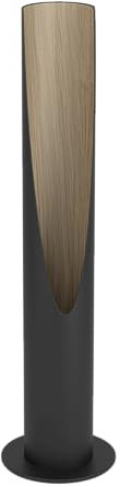EGLO Tischlampe Barbotto, Tischleuchte mit indirekter Beleuchtung, Wohnzimmerlampe aus Metall in Schwarz und Holz in Eiche, inkl. GU10-Leuchtmittel, 40 cm, FSC zertifiziert, warmweiß