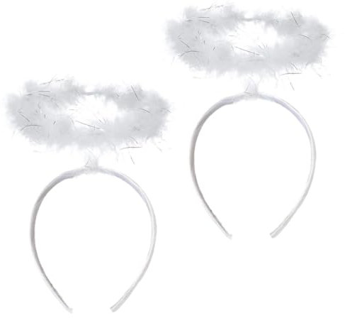 2 pièces Auréole Serre-tête ange,White Angel Hal auréole d'Alice Ange, accessoires d'Halloween, l'accessoire parfait,Ailes de Princesse Ange Costume Accessoires Halloween Carnaval Cosplay Party Fête