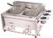 Generic Freidora de gas, freidora de gas profesional de acero inoxidable comercial con cesta y tapa, Freidora 2x8L Doble Tanque para encimera de restaurante comercial Máquina