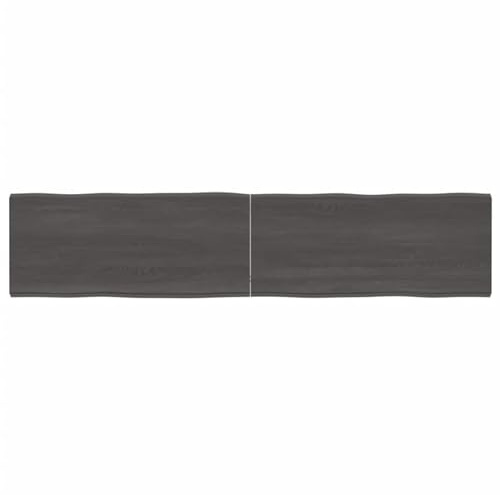 Rantry Tischplatte dunkelbraun, 180 x 40 x (2-4) cm, behandeltes Massivholz, Live-Rand, Küchen-, Kaffee-Ersatztischplatte, Esstisch, Schreibtisch, Arbeitsplatte, Arbeitsplatte