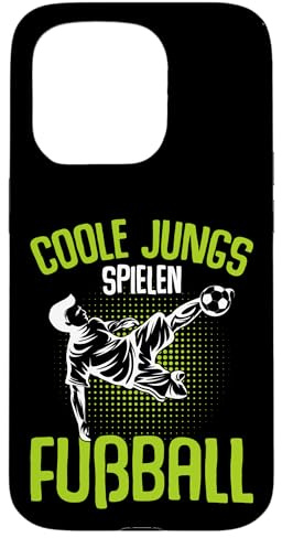 Coole Jungs spielen Fußball Fußballer Kinder Jungen Hülle für iPhone 15 Pro