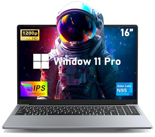 NIAKUN 16 inch Laptop, Notebook RAM 16GB+SSD 1TB, Processor N95 Notebook (up to 3.4Ghz) Full HD 1920x1200P, Laptop Computer Keyboard with Backlight, USB 3.0, 6000mAh, HDMI