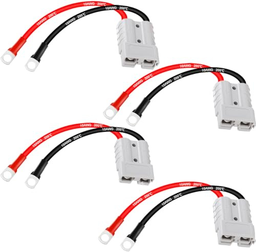 DAOKAI Gabelstapler Ladegerät Anschluss 50A 600V Akku Steckverbinder Schnellanschluss Stecker 10 AWG O-Ring 30cm Kabel Ladestecker Quick Connect Batterie – 2er-Set
