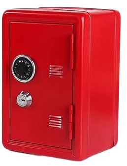 DSOUWEH Langlebiger Schlüssel Safe, kompakte Ventilatoren, können im Haushalts Safe zur Geldaufbewahrung platziert Werden, Mini Safe, Geld sparende Spardose, Rot