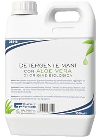 Sapone Mani 5 Litri Eco Friendly – Sapone Liquido Delicato e Profumato Aloe Vera - Formato Risparmio 5000 ML – Per tutti i tipi di pelle - Originale Cura Farma