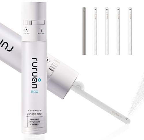ruruan Eco Portable Bidet, Non-Electric Automatic Handheld Sprayer, Battery-Free for Travel Camping, High Pressure, Regular Capacity (4.4 fl oz(130 ml)