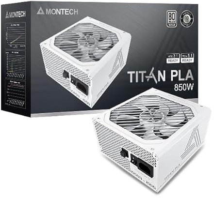 Montech Titan PLA 850 850 W ATX12V / EPS12V 80 Plus Platinum Certified Full Modular Active PFC Fuente de alimentación