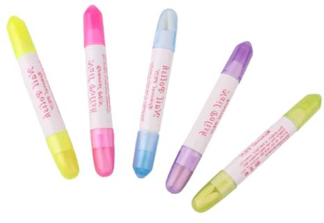 Healeved 5pcs Nail Polish Remover Pen Set Nail Art Correction Pencil Tool for Home Professional Use