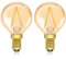 Luxvista E14 LED Retro-Glühbirne 1,5W Warmweiß 2200K (bernstein), energiesparend wie 20W, kleine Kerzenform für Lampen & Kronleuchter, 2 Stück