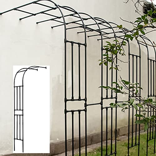 NZpost Wetterfester halber Rosenbogen, Gartenlaube mit Kletterhilfe für den Innen- und Außenbereich, Garten, Rasen und Hochzeitsdeko (Schwarz, 220 x 240 x 40 cm)