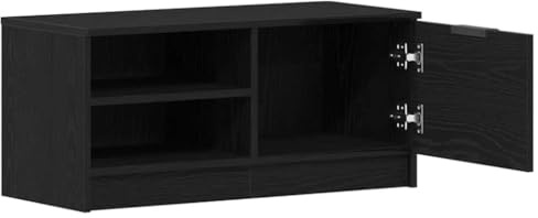 vidaXL TV-Schränk 80 x 35 x 36,5 cm Schwarz Eichen-Optik Holzwerkstoff | Mattes Finish für einen modernen Look, Verstellbare Regale zur Organisation deiner Sachen,