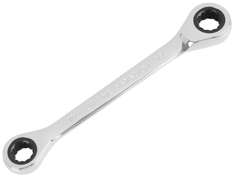 Riybyds Chiave a Cricchetto Combinata 2 in 1, Dimensioni 10x13mm, Doppia Estremità, in Acciaio Cromo-Vanadio con Finitura Cromata Opaca,per Industria Automobilistica e Lavori Domestici (10×13mm)