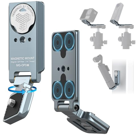 CAMOLO GEEK Magnetischer Aluminium Halteständer für DJI Osmo Pocket 3, Pocket 4 & Pocket 3 Zubehör Erweiterungsadapter mit 1/4”-20 Schraube & Arca-Swiss