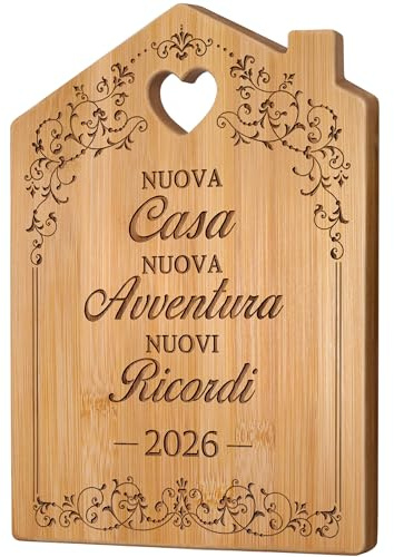Regali per Casa Nuova 2026, Regalo Casa Nuova - Tagliere in Bambù Inciso | Idee Regalo per i Nuovi Proprietari di Casa, Originali Regalo Casa Nuova per Collega, Amici, Familiari, Client