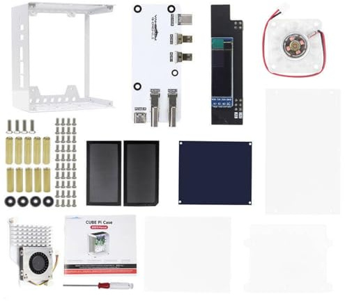 BUBEFSKD Caja De Metal NVMe PCIe para 5 con Refrigeradores Y Pantalla Caja PC PCIe