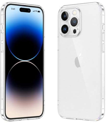 caslord Ultra Thin Transparent Case for iPhone 14 Pro | Anti-Yellow | TPU | Shock Resistant | Scratch Resistant