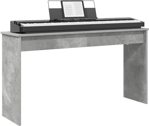 vidaXL Klavierständer Beton Grau 120 x 32 x 64 cm Holzwerkstoff, Moderner Holzkeyboardständer für dein Wohnzimmer – robuster Begleiter für Instrumente und beim Üben
