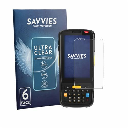 Savvies 6 Stück Schutzfolie für Newland MT65 Beluga V Displayschutz-Folie Ultra-Transparent