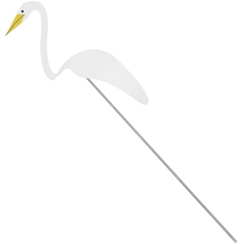 PLAFOPE Décoration de Jardin Ornement Extérieur en Métal Blanc Flamant Rose Moulin à Vent Rotatif Attrayant et Original pour Pelouse et Terrasse