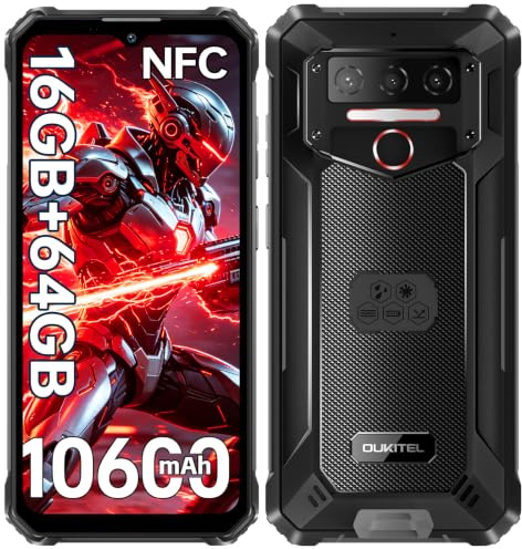 OUKITEL WP23S Rugged Smartphone 10600mAh, 6,52 HD+ Cellulare Antiurto | Android 15 Telefono Indistruttibile 16GB+64GB/1TB, Fotocamera 13MP, Impermeabile IP68/IP69K, 4G Dual SIM/OTG/NFC/Face ID/GPS
