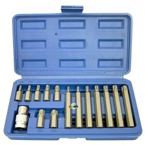 Toolzone 15Pc 1/2 Dr Torx Bits With Socket In Case