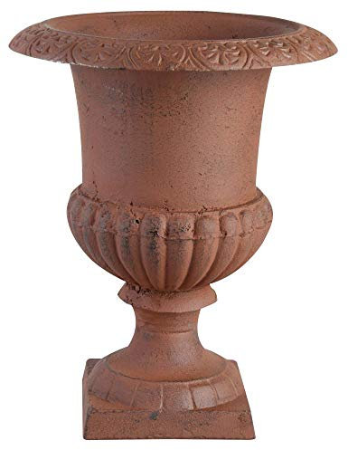 Esschert Design 3 Stück Blumentopf, Übertopf Französische Vase, Amphore auf Sockel, Größe S, ca. 17 cm x 17 cm x 22 cm