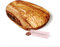 DAS OLIVENHOLZBRETT® Schneidebrett aus Olivenholz/Olivenholzbrett/Servierbrett aus Holz/Frühstücksbrett/Brotzeitbrett/Steakbrett Holz/Naturschnitt 35-38cm lang / 17-19cm breit