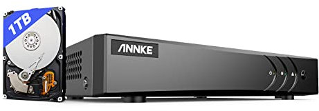 ANNKE CCTV Surveillance DVR with Hard Drive 1TB, 8 Channel 3K Lite H.265+ DVR Video Recorder for CCTV/Analog/AHD/TVI/IP Cameras, Human/Vehicle Detection, Remote Access, Alarm Email with Pictures