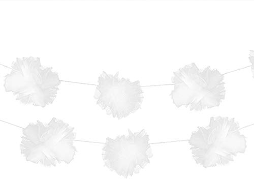 PartyDeco Tüll Pumpen Auto Girlande Hochzeit Auto Dekoration weiß Tüll Band DIY