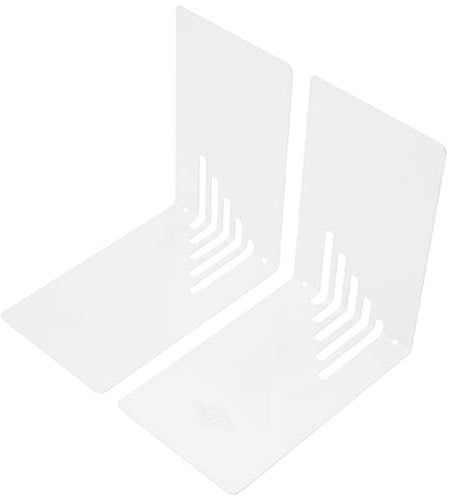 Wedo 1021000 Buchstütze (aus Metall, 14 x 8,5 x 14 cm) 2 Stück, weiß