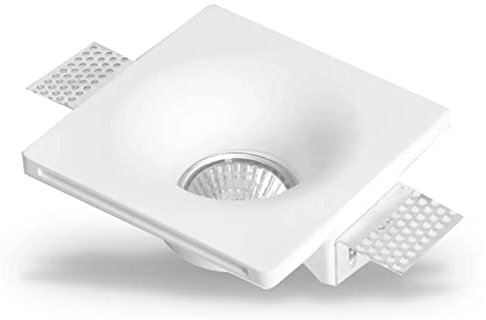 famlights Wand-Einbaustrahler Marina aus Gips, weiß | Einbauleuchte Einbaustrahler EInbauleuchte Rigips-Leuchte Rigips-Lampe Einbaulampe Deckenleuchte Deckenlampe Deckenspot Einbauspot bemahlbar